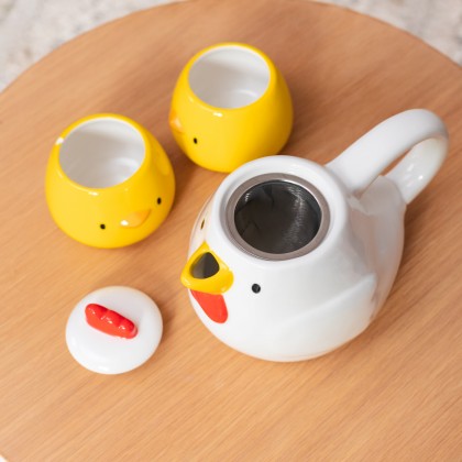 Set of teapot and cups - Chicken