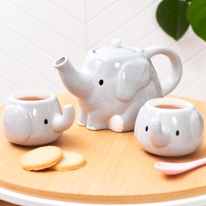 Set of teapot and cups - Elephant