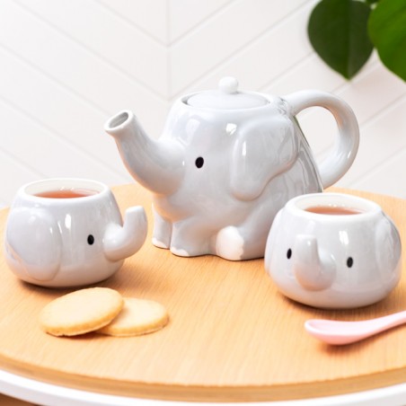 Set théière et tasses - Éléphant