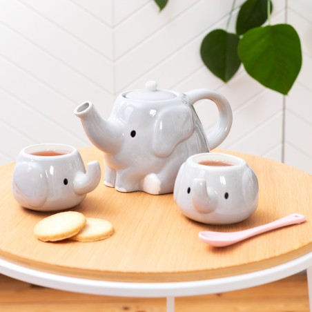 Set théière et tasses - Éléphant