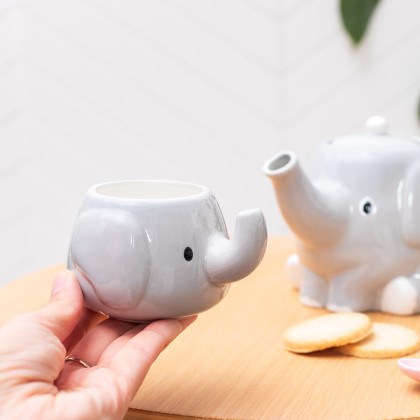 Set théière et tasses - Éléphant