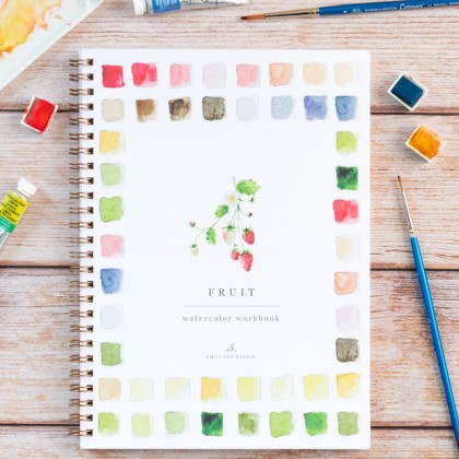 Carnet de peinture à l'aquarelle - Fruits