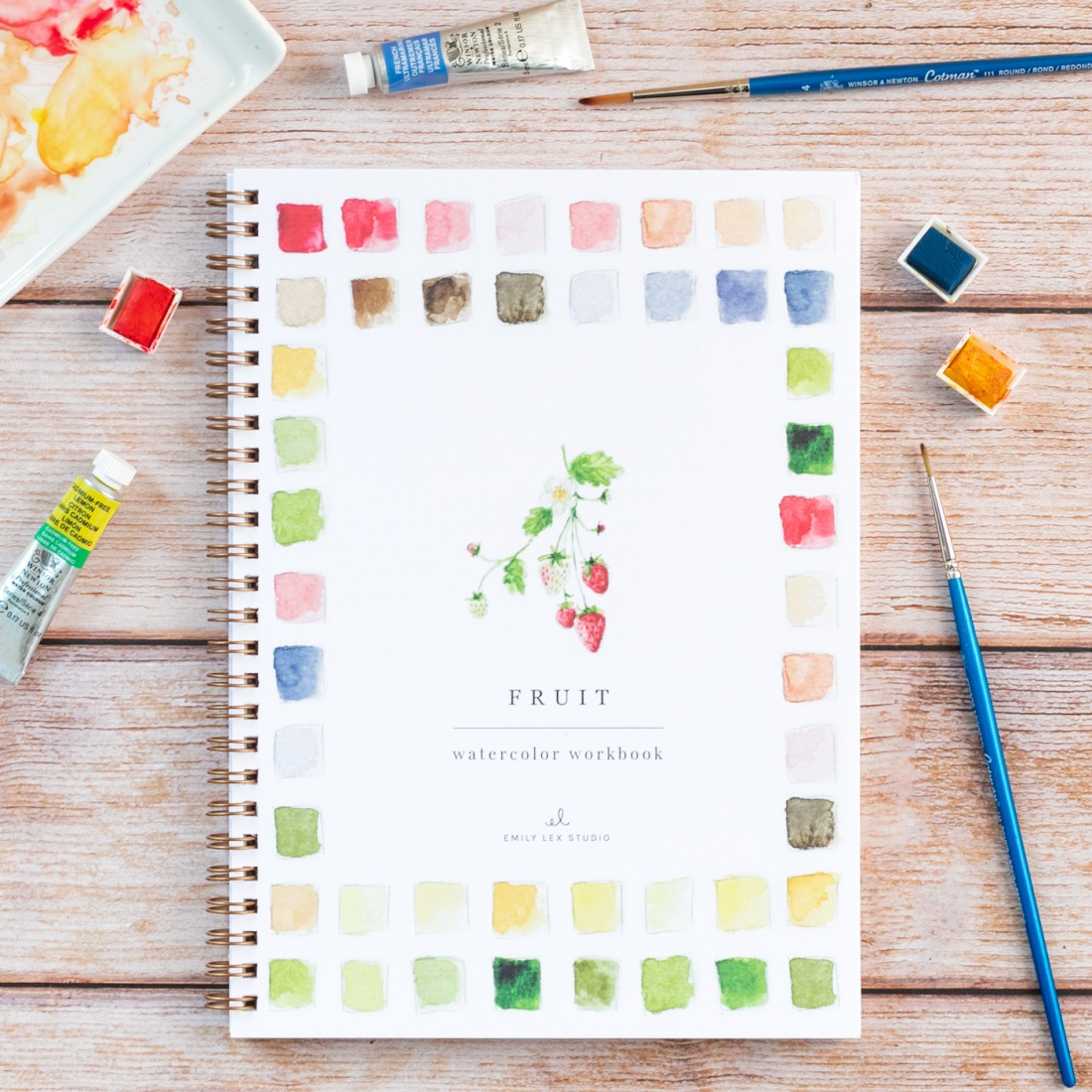 Carnet de peinture à l'aquarelle - Fruits - Emily Lex