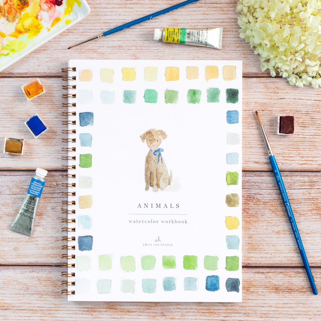 Carnet de peinture à l'aquarelle - Animaux - Emily Lex