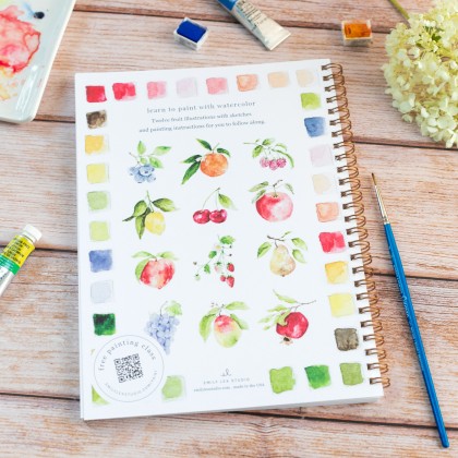 Carnet de peinture à l'aquarelle - Fruits