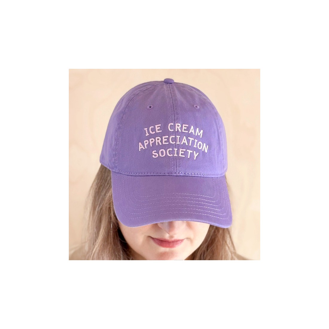 Casquette dad cap - Ice cream appreciation society (mauve)
