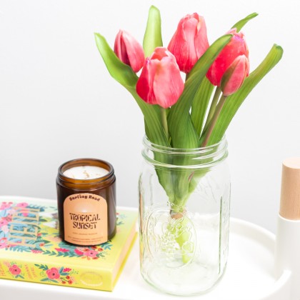 Bouquet of 5 soft touch tulips - Hot pink