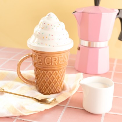 Lidded mug - Ice cream cone