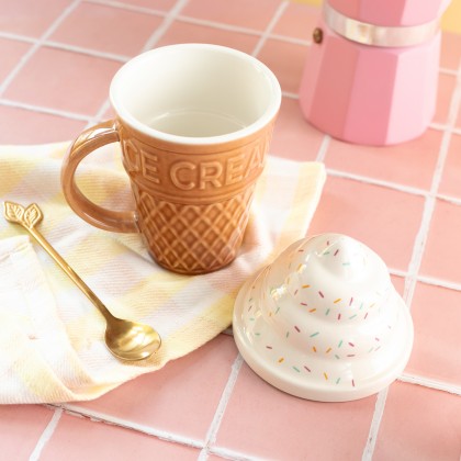 Tasse avec couvercle - Cornet de glace