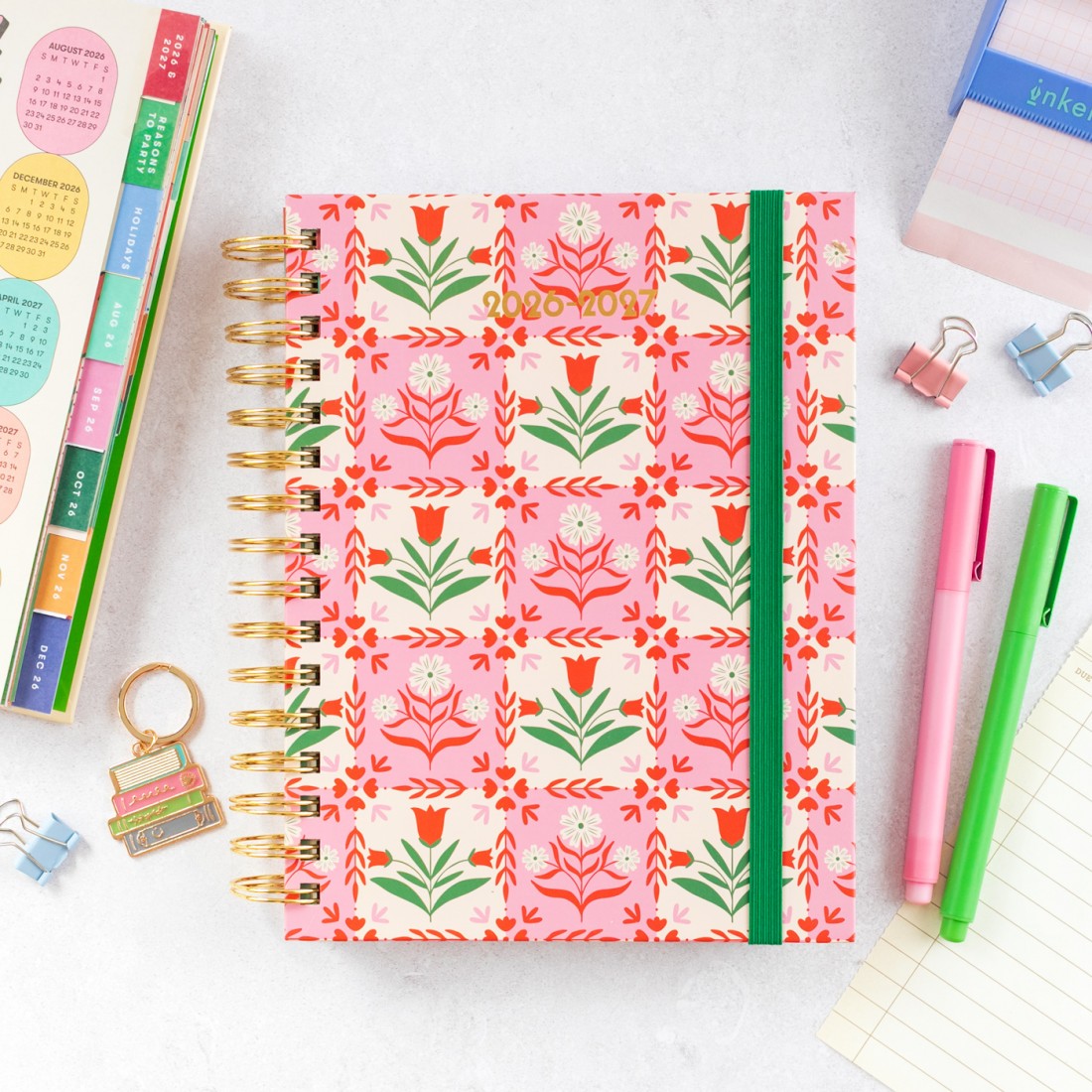 Agenda ban.do - Pink tile 2026-2027 (medium)