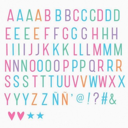 Lightbox pastel letters set