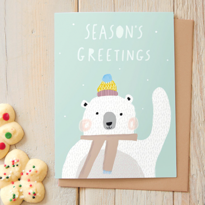 Carte de Noël - Season's greetings (ours polaire)
